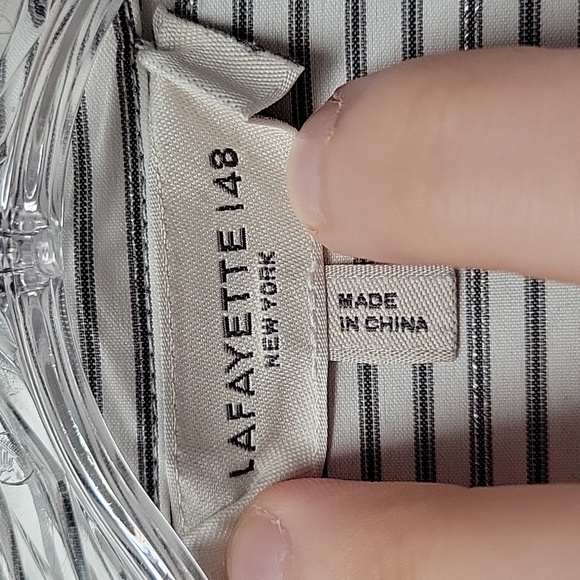 Lafayette 148 pinstripe button down size small - Picture 3 of 4